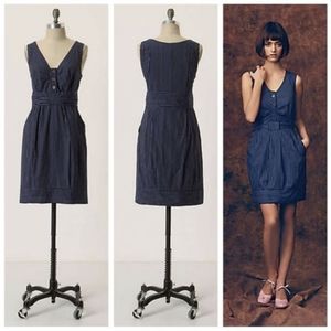 Anthropologie Maeve Fifth Form navy Striped Dress
